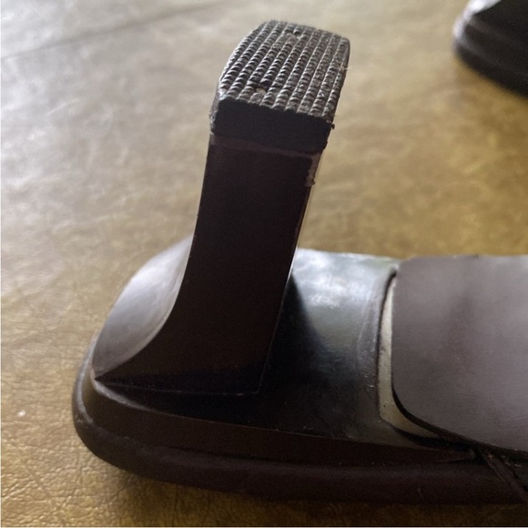 Women's Melly’s Heel Slip on Mules Shoes Brown Leather 2 “ Block Kitten Heels 8 - Picture 8 of 9